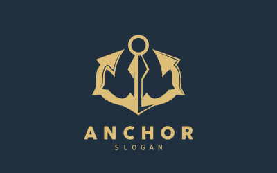 Marine ship vector anchor logo simple designV3