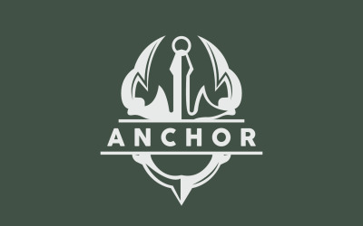 Marineschiff-Vektor-Anker-Logo, einfaches Design V16