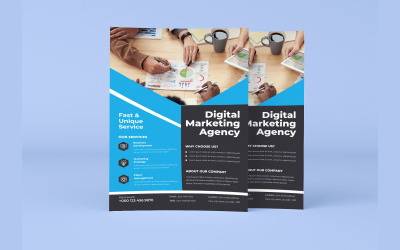Agência de Marketing Digital Novo Layout de Vetor de Design de Folheto de Serviços Profissionais
