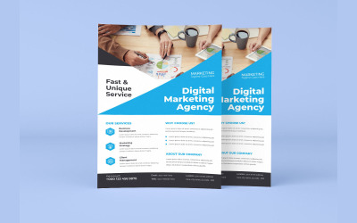 Agência de marketing digital novo layout de vetor de folheto de oficina de gestão financeira