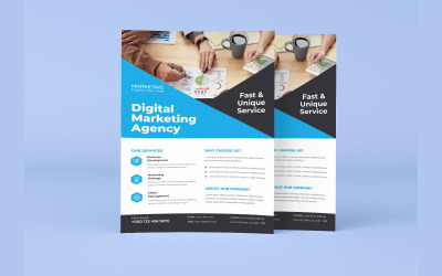 Agenzia di marketing digitale Nuovo layout vettoriale per volantino per la promozione aziendale creativa
