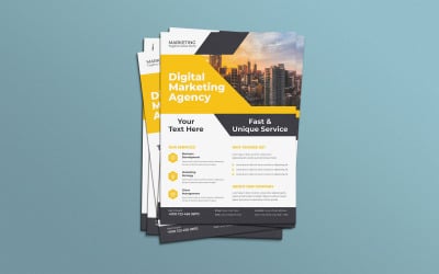 Цифровий маркетинг агентства корпоративної компанії Flyer шаблон вектор макет