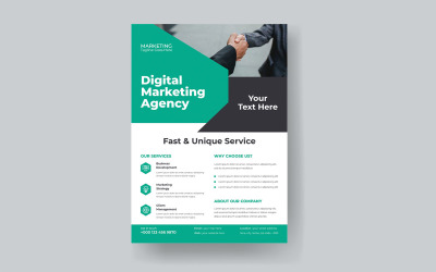 Digital Marketing Agency Business Intelligence Solutions Flyer Vector Layout