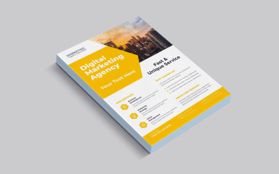Digital Marketing Agency Creative Business Promotion Flyer Vector Layout Mall