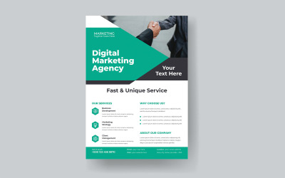 Digital Marketing Agency Entrepreneurship Conference Flyer Vector Layout