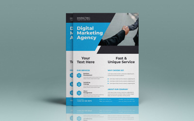 Modelo de layout vetorial de folheto de oficina de treinamento de liderança de agência de marketing digital