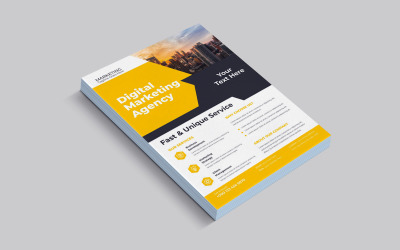 Digital Marketing Agency Leading Your Digital Revolution  Flyer Design Vector Layout Template