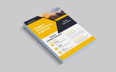 Digital Marketing Agency New Business Intelligence Solutions Flyer Vector Layout