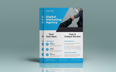 Digital Marketing Agency Restaurant Grand Opening Flyer Vector Layout Mall