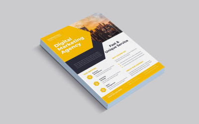 Digital Marketing Agency Tillkännagivande om nytt företagsfusion Flyer Vector Layout