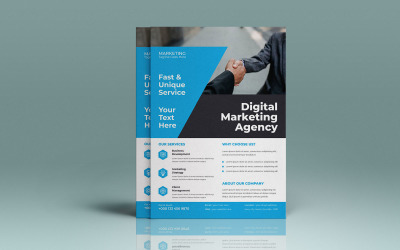 Digitale marketingbureau nieuwe leiderschapscoaching workshop flyer vector lay-out sjabloon