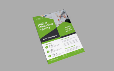 Diseños vectoriales de folleto para taller de coaching de liderazgo de agencia de marketing digital