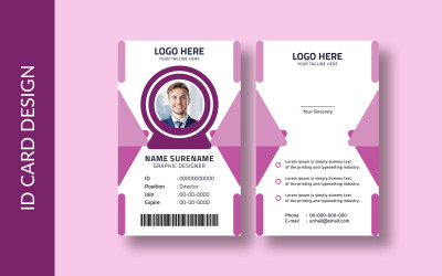 Design moderno de carteira de identidade com fundo rosa