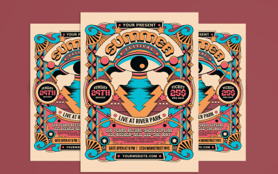 Flyer zum Retro-Psychedelic-Sommermusikfestival