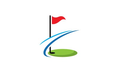 Ilustración de stock de icono vectorial del logotipo de golf V1