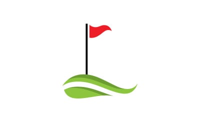 Ilustración de stock de icono vectorial del logotipo de golf V2