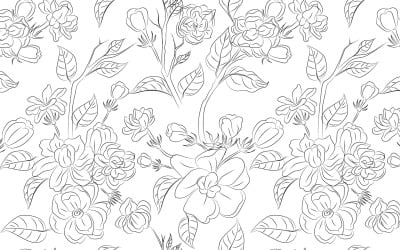 Arte de linha de flor vetorial de jasmim