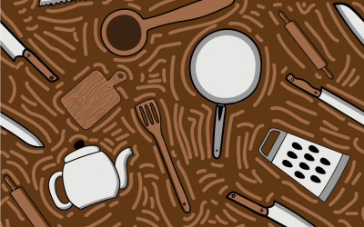 Keuken Naadloos Vectorpatroon
