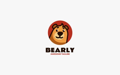 Logotipo de desenho animado da mascote do urso pardo