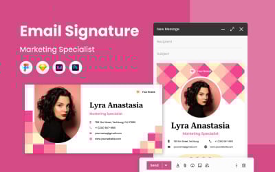 营销专家 - 电子邮件签名模板 V4
