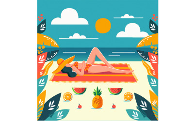Digitale Kunstillustration im Sommer