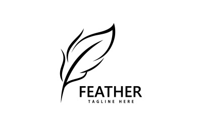 Feder-Logo, Vektor-Design-Vorlage V2