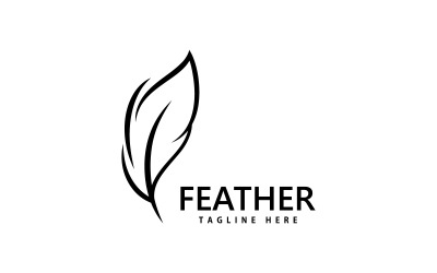 Feder-Logo, Vektor-Design-Vorlage V3