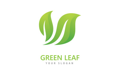 Grünes Blatt-Logo-Symbol, Vektorvorlage V4