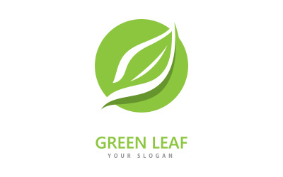 Grünes Blatt-Logo-Symbol, Vektorvorlage V5