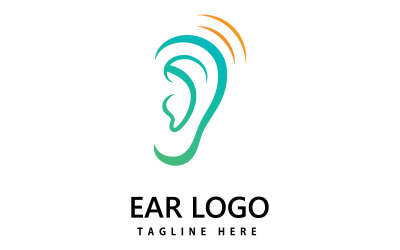 Kulak, işitme logo simge vektör tasarımı V3