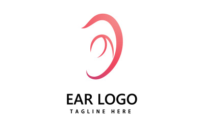 Kulak, işitme logo simge vektör tasarımı V5