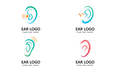 Kulak, işitme logo simge vektör tasarımı V9