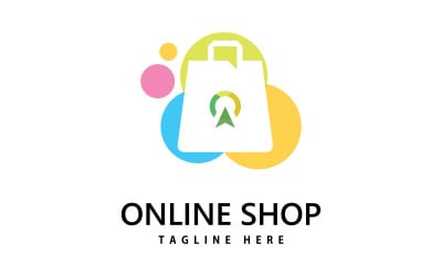 logo del negozio di borse della spesa. progettazione del logo dello shopping online V6