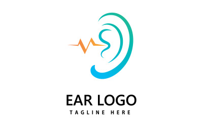 Oído, oído logo icono vector diseño V2