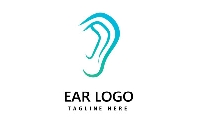 Oído, oído logo icono vector diseño V7