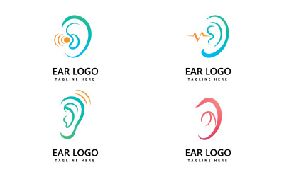 Oído, oído logo icono vector diseño V9