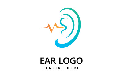 Oreille, logo auditif icône création vectorielle V2
