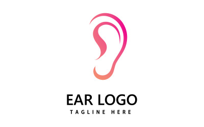 Ouvido, design de vetor de ícone de logotipo auditivo V6