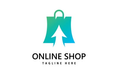 logo del negozio di borse della spesa. progettazione del logo dello shopping online V3