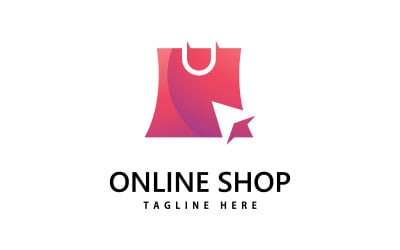 shopping bag store logo. online shopping logo design V4