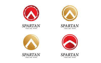 vector de icono de logotipo de escudo espartano V5