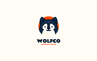 Wolf, Einfaches, Maskottchen, Logo, 4
