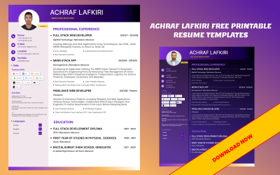 Achraf Lafkiri Modèles de CV imprimables GRATUITS