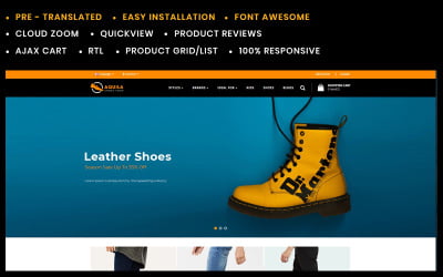 Aquila Shoes Store Opencart Template