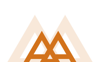 Bir dağ mektubu logo şablonu