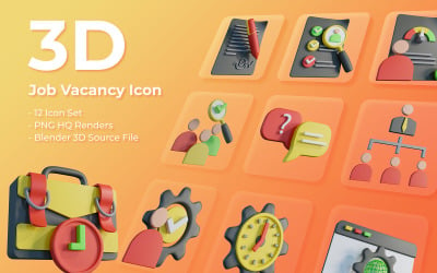 3D Job Vacancy Icon Design