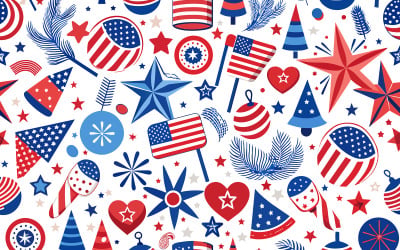 4 juli Patriotiska mönster bakgrund 01