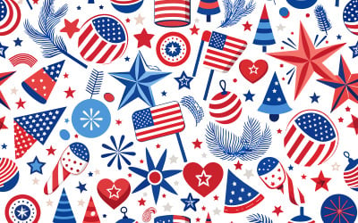 4th of July Patriotic Pattern Background 01