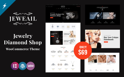 Jeweail — тема WooCommerce для магазина ювелирных изделий и часов с бриллиантами