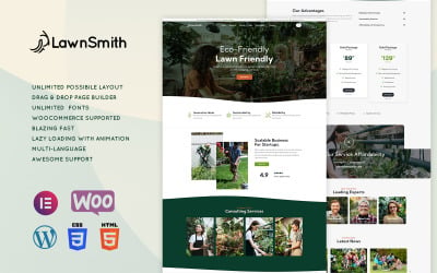 LawnSmith - Lawn Mowing and Garden Care Services Theme